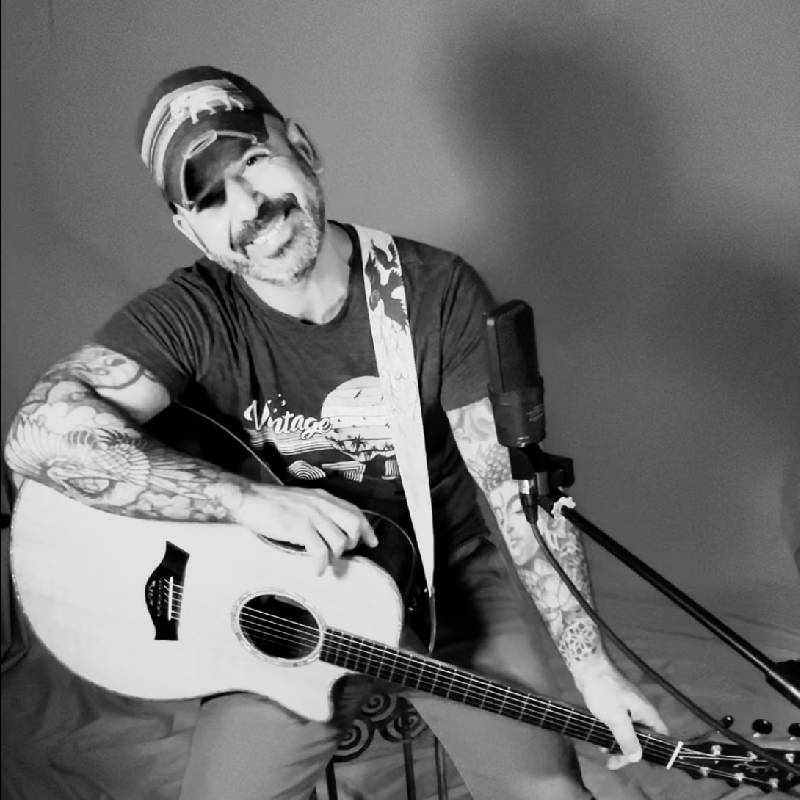 Adam Hale with guitar